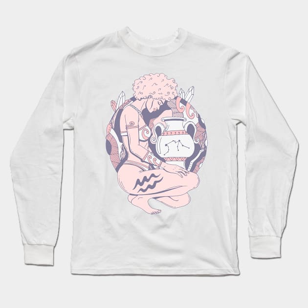 Npink Aquarius Beauty Long Sleeve T-Shirt by kenallouis